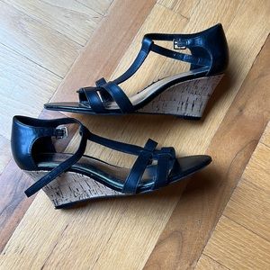 Black leather sandals